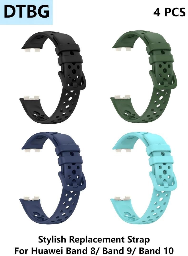 DTBG Soft Silicone Watch Straps, Suitable for Huawei Band 8, Band 9, Band 10 , Waterproof, Breathable and Adjustable Sports Watch Straps  - Image 1