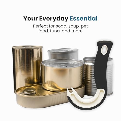 Jokari Ring Pull Can Opener for Soda and Food Cans Arthritis Aid with Non Slip Grip for Seniors Kids and Nail Protection Manual Pull Tab Tool for Easy Open Cans Black Dishwasher Safe - Image 5