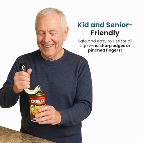 Jokari Ring Pull Can Opener for Soda and Food Cans Arthritis Aid with Non Slip Grip for Seniors Kids and Nail Protection Manual Pull Tab Tool for Easy Open Cans Black Dishwasher Safe - Image 4