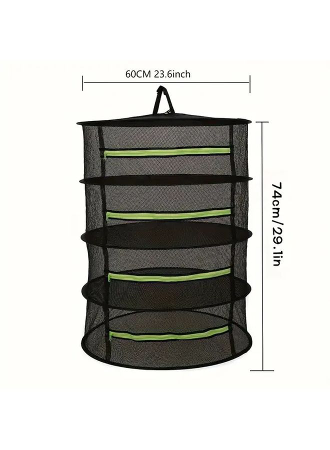 Four Layer Foldable Hanging Drying Rack For Herbs Vegetables Fruits And Flowers - Image 3