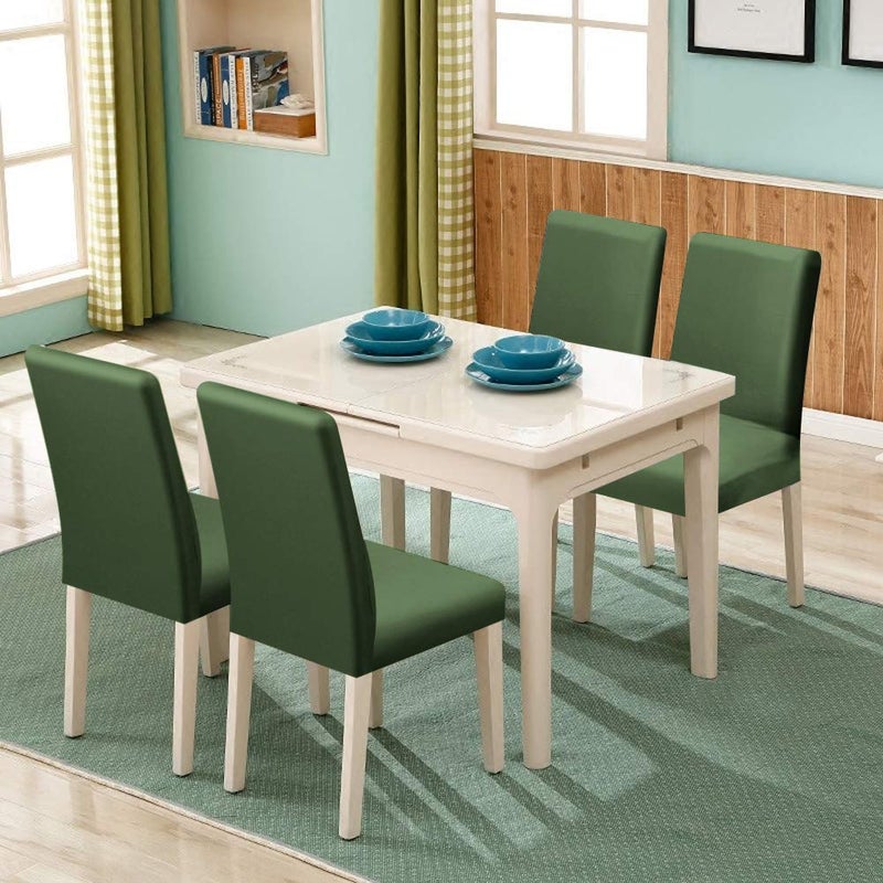 Fuloon Fuloon 4 Pack Super Fit Stretch Removable Washable Short Dining Chair Protector Cover Seat Slipcover for Hotel  Dining Room  Ceremony  Banquet Wedding Party  - Image 2