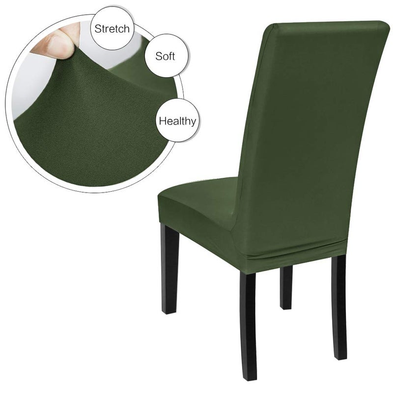 Fuloon Fuloon 4 Pack Super Fit Stretch Removable Washable Short Dining Chair Protector Cover Seat Slipcover for Hotel  Dining Room  Ceremony  Banquet Wedding Party  - Image 5