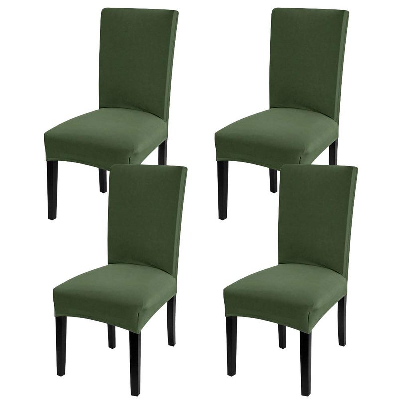 Fuloon Fuloon 4 Pack Super Fit Stretch Removable Washable Short Dining Chair Protector Cover Seat Slipcover for Hotel  Dining Room  Ceremony  Banquet Wedding Party  - Image 1