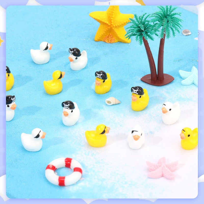 GGSTDDUP 80 Pcs Mini Pirate Resin Ducks, Funny Cruise Ducks, Yellow Pirate Ducks with Cap, Cute One-Eyed Ducks, Small Ducks Summer Pirate Party Favors Gifts (4 Styles) - Image 4