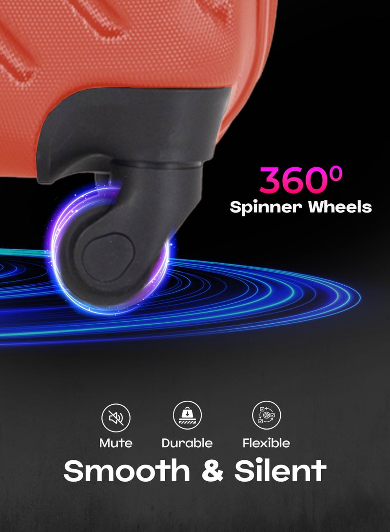 فيبتور مجموعة من 4 حقائب سفر خفيفة الوزن من البوليستر الجاكارد مع قفل رقمي 20، 24، 28، 32 بوصة - Image 2