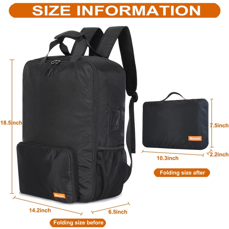 Mactso Stroller Travel Bag Compatible with GB Pockit and GB Pockit Air Plus All Terrain, Lightweight Stroller Travel Backpack for Airplane (Black, M) - Image 5