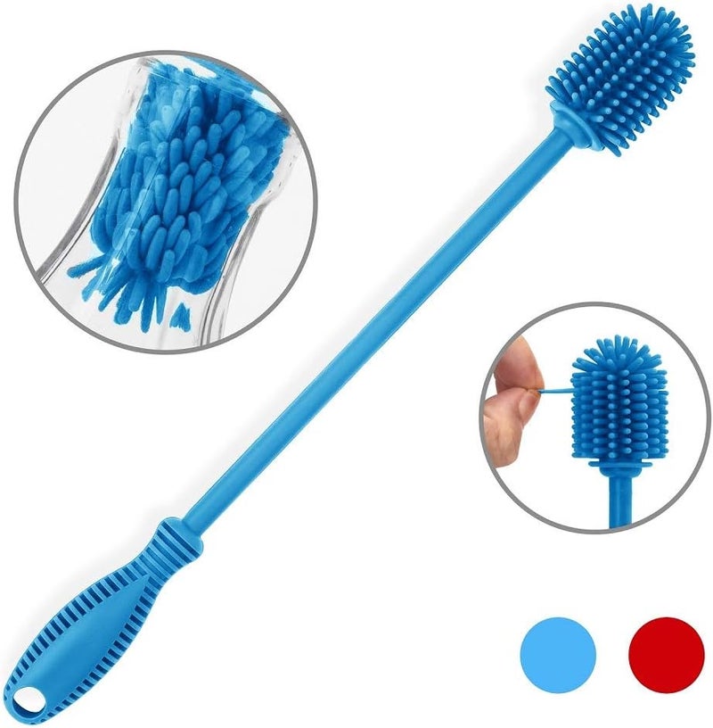 ddLUCK Silicone Bottle Cleaning Brush with Long Handle, Water Bottle Cleaner for Baby Bottles, Hydro Flask, Sports Bottle, Vase, Glassware, Perfect for Smaller Diameter Bottle Openings (Qty 1) - Image 2