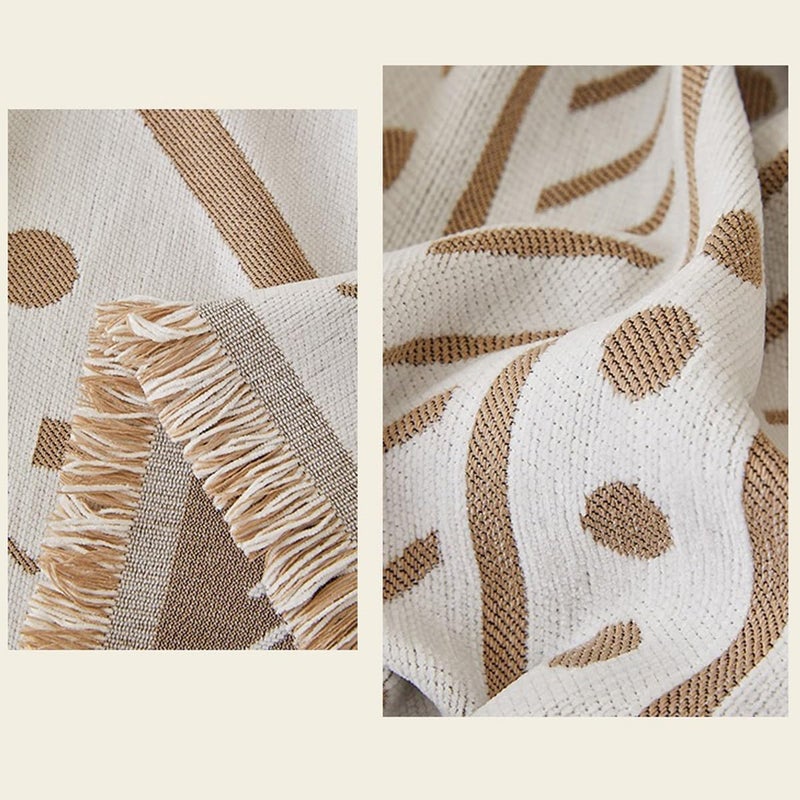 Retro Jacquard Sofa Cover - Cat-Proof & Anti-Scratch Couch Protector Slipcover with Tassels | Universal Fit for 1 2 3 4 Seater L U Sofas | Bohemian Style Sofa Throw (Brown, 180 * 460cm) - Image 4