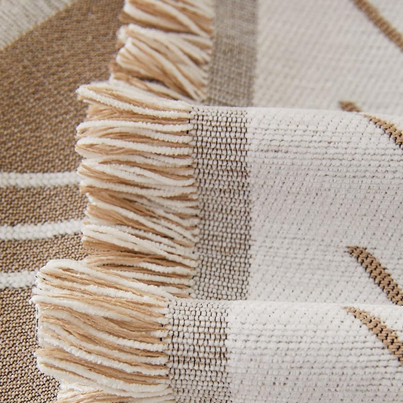Retro Jacquard Sofa Cover - Cat-Proof & Anti-Scratch Couch Protector Slipcover with Tassels | Universal Fit for 1 2 3 4 Seater L U Sofas | Bohemian Style Sofa Throw (Brown, 180 * 460cm) - Image 3