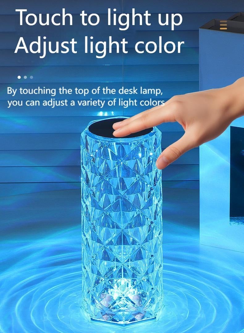 Loquat Crystal Acrylic Table Lamp with Remote,Home Crystal Table Lamp RGB Color Changing Night Light ，Romantic LED Rose Diamond Touch Lamps for Living Room Housewarming Gift - Image 3