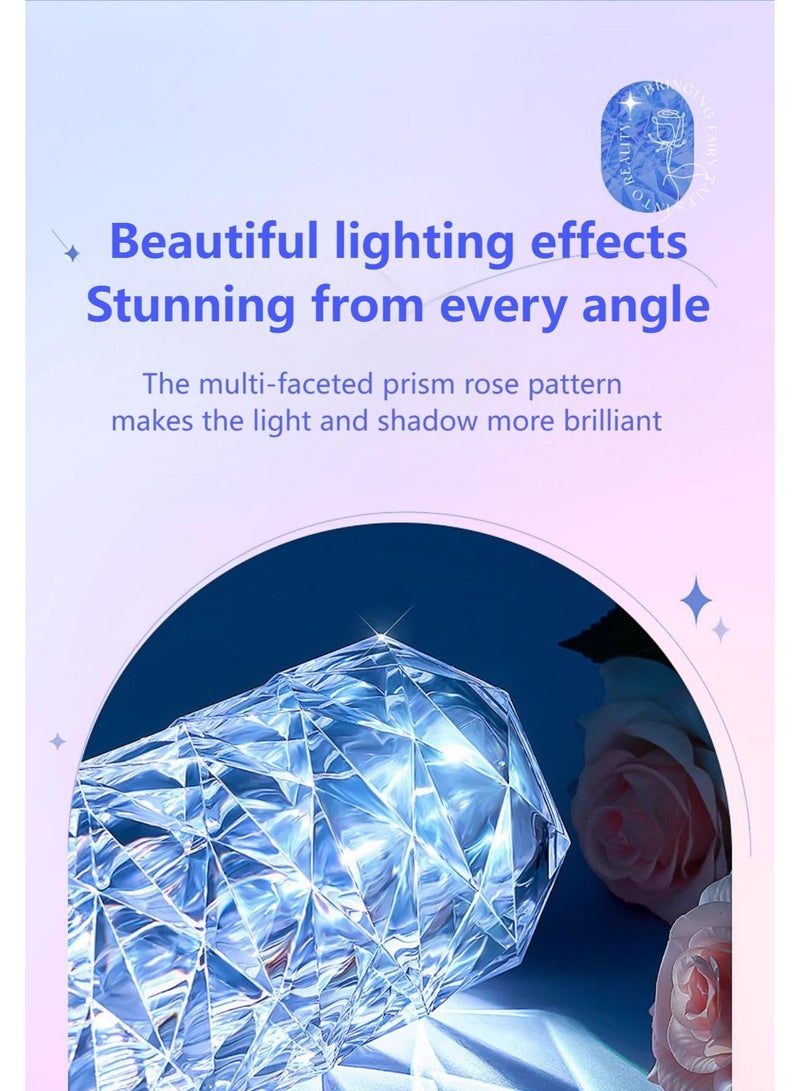 Loquat Crystal Acrylic Table Lamp with Remote,Home Crystal Table Lamp RGB Color Changing Night Light ，Romantic LED Rose Diamond Touch Lamps for Living Room Housewarming Gift - Image 5