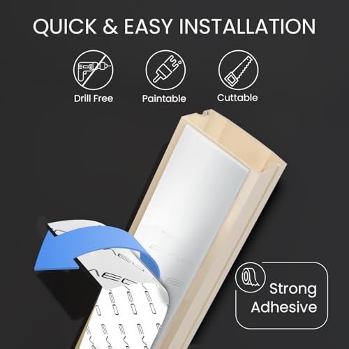 EVEO Cord Covers for Wires on Wall - 150in Cable Management Cable Hider - Cord Hiders for TV On Wall - Paintable Cable Concealer - Wire Covers for Cords - 10X (L16 x W0.95 x H0.5) - Medium | Beige - Image 2