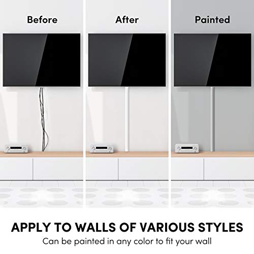 EVEO Cord Covers for Wires on Wall - 150in Cable Management Cable Hider - Cord Hiders for TV On Wall - Paintable Cable Concealer - Wire Covers for Cords - 10X (L16 x W0.95 x H0.5) - Medium | Beige - Image 5