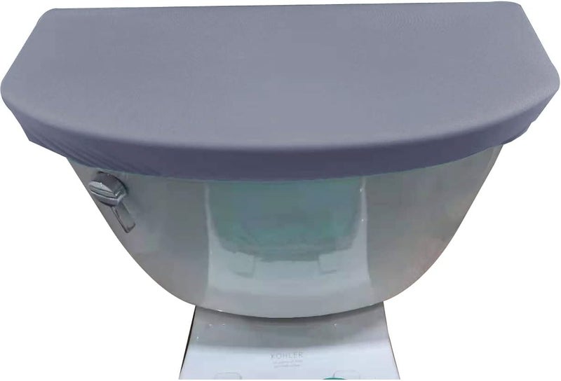 Velvet Toilet Tank Cover Soft and Absorbent, Comfortable Bathroom Toilet Tank Lid to Fit Different Sizes of Toilet Tank Grey