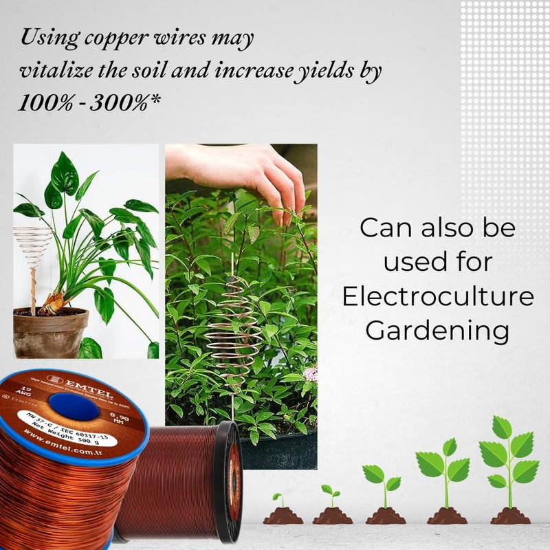 Emtel 18 AWG - 1 lb (202 feet) 99.9% Pure Copper Wire, Enameled Magnetic Wire for Motor, Transformer, Magnetic Coil, & Electroculture Gardening, Winding Magnet Wire - 220Â°C (428Â°F) Thermal Class - Image 4