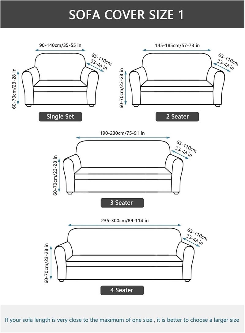 1pc Floral Printed Sofa Slipcover with Skirt Elastic Couch for Living Room for Sofa Couch Cushion Covers(Color 12,1pc Single Set) - Image 3