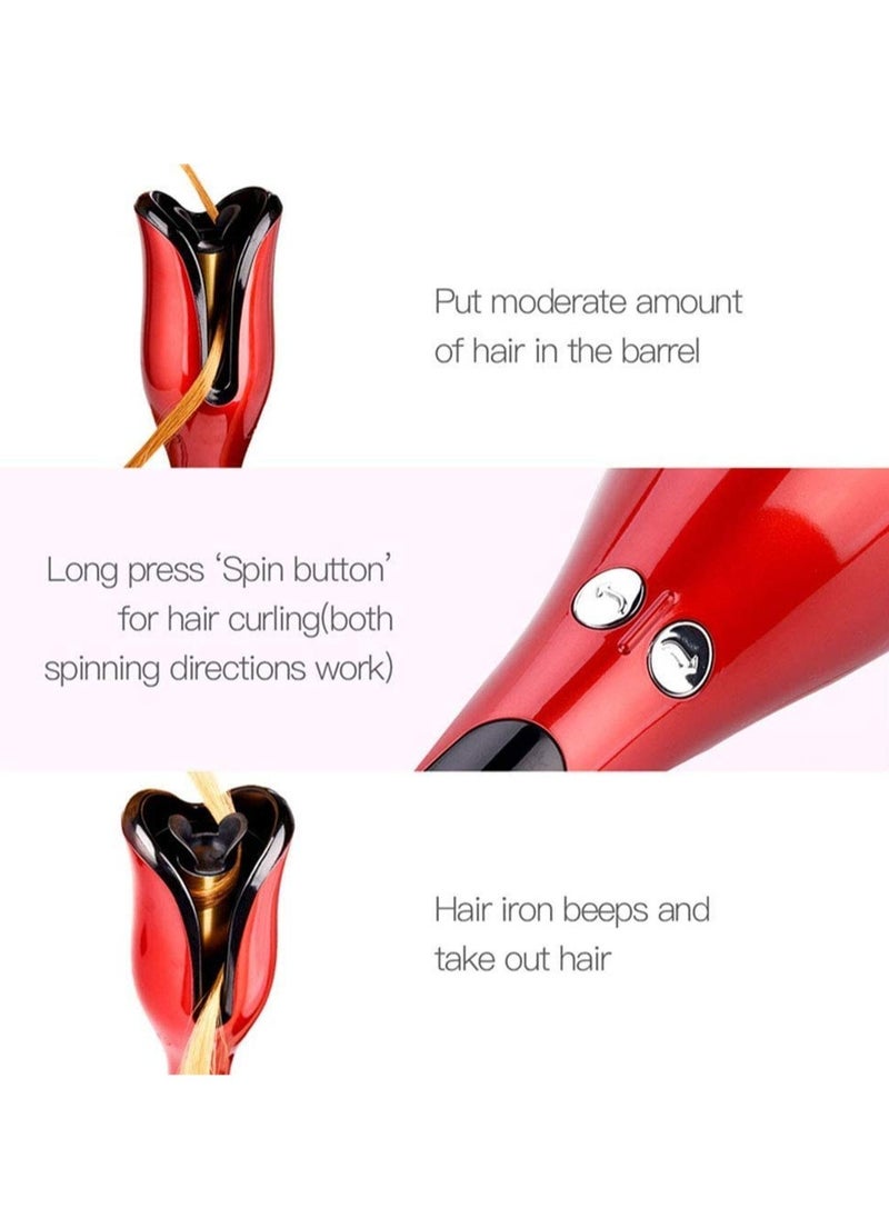 ELTRAZONE - Automatic Hair Curling Iron with Ceramic Ionic Barrel, Smart Anti-Stuck, Auto Rotating Hair Curling Wand with Temperature Display and Timer, Professional Hair Curler Styling Tool (Multi Colour) - Image 1