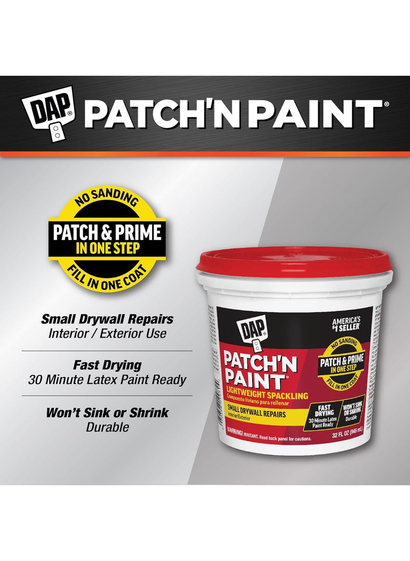 Dap Phenopatch PatchNPaint InteriorExterior Lightweight Spackling  1 Quart 01511  - Image 2