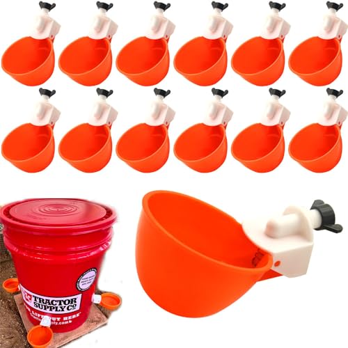 MODUODUO Automatic Drinker Cups with Nipple Drinking 12 Sets for Bird Poultry Upgraded Chicken Waterer Pigeon Quail - Image 1