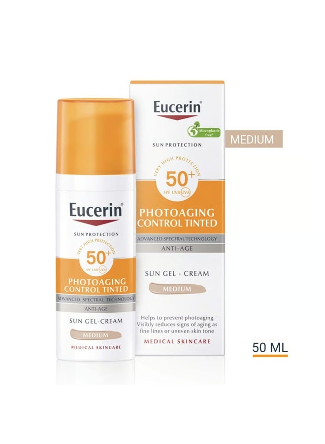 Eucerin Sun Photoaging Control Tinted Gel-Cream Sunscreen SPF50+ Medium 50ml - Image 3