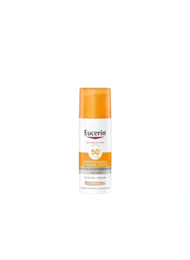 Eucerin Sun Photoaging Control Tinted Gel-Cream Sunscreen SPF50+ Medium 50ml - Image 1
