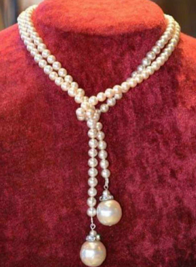 RA accessories Women Necklace-Multi Layered Pearls -*off White 