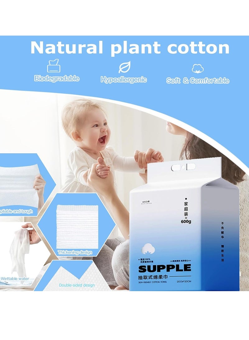 SYOSI مناديل وجهDisposable سميكة فائقة النعومة 180 قطعة قطنية للوجه خالية من الوبر مناديل جافة متعددة الاستخدامات للعناية بالبشرة ومسحات المكياج ومناديل الوجه والتنظيف الوجه - Image 5