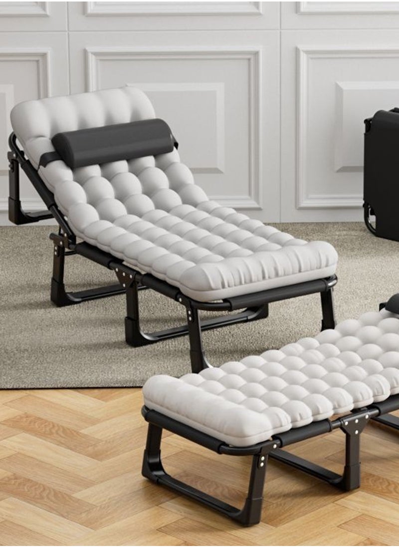 ETG - Single Multifunctional 4-Speed Adjustable Folding Bed Folding Recliner, Suitable for Outdoor, Camping, Office Nap 75*190*28cm - Image 1