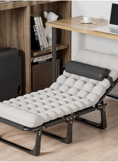 ETG Single Multifunctional 4-Speed Adjustable Folding Bed Folding Recliner, Suitable for Outdoor, Camping, Office Nap 75*190*28cm  - Image 3