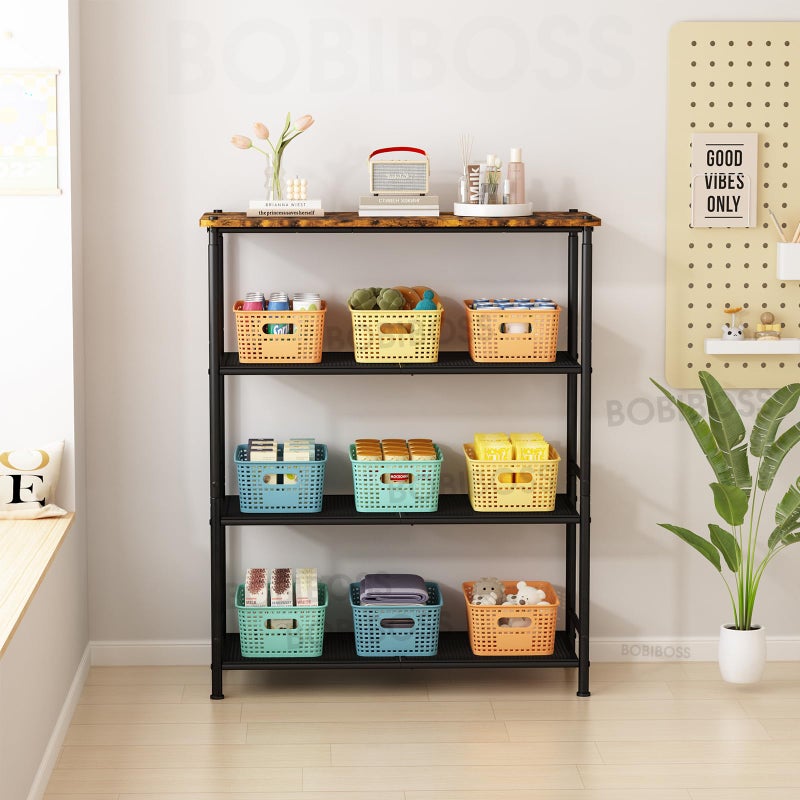 BOBIBOSS Colorful Plastic Storage Baskets with Lids 8 Pack Stackable Storage Bins Containers for Shelves Organizing, Colored Cute Decorative Storage Boxes for Classroom, Playroom, Closet, Pantry - Image 4