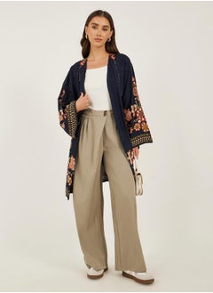 Styli Floral Printed Regular Fit Knee Length Kimono  - Image 2