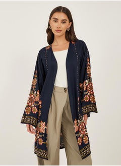 Styli Floral Printed Regular Fit Knee Length Kimono  - Image 1