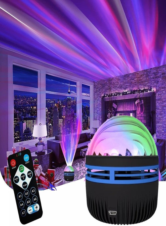 QUILBOOL Rechargeable Northern Lights & Ocean Wave Projector Night Light | RGB LED Lamp for Bedroom, Home, Hotel, Birthday, DJ Night | Remote-Controlled Galaxy Sky Projector - Image 1