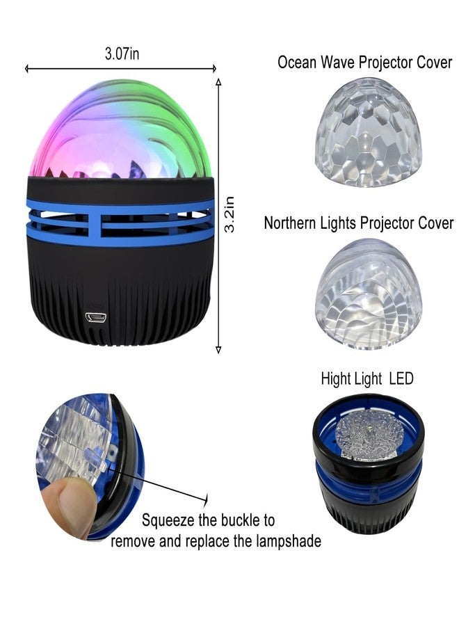 QUILBOOL Rechargeable Northern Lights & Ocean Wave Projector Night Light | RGB LED Lamp for Bedroom, Home, Hotel, Birthday, DJ Night | Remote-Controlled Galaxy Sky Projector - Image 3