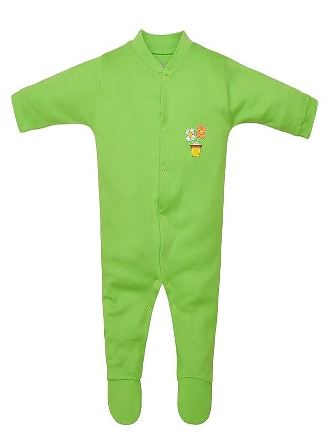 Magic Town® 100% Hosiery Cotton Unisex Long Sleeve Sleep Suit Romper for Boys Girls and Infants Set of 3 (0-3 Months) - Image 4