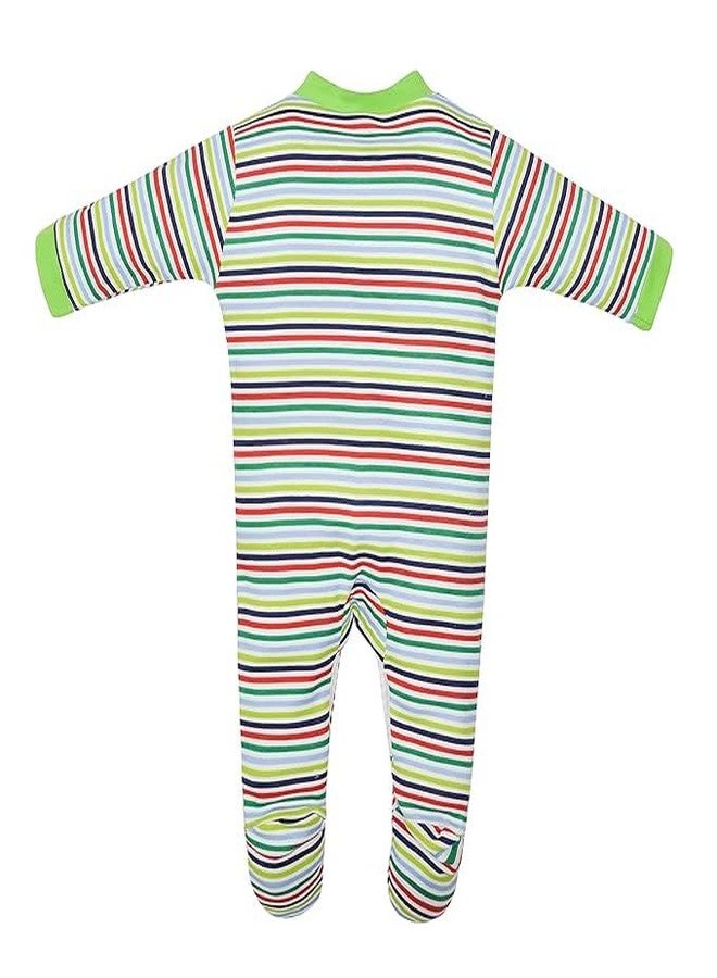 Magic Town® 100% Hosiery Cotton Unisex Long Sleeve Sleep Suit Romper for Boys Girls and Infants Set of 3 (0-3 Months) - Image 2