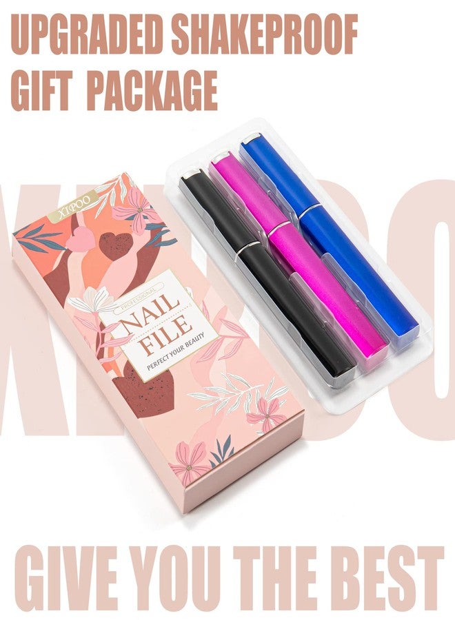 XIPOO Premium Glass Nail Files - 3 Pack with Case, Crystal, Salon Manicure Tool for Natural Nails, Gift for Women and Girls - Image 3