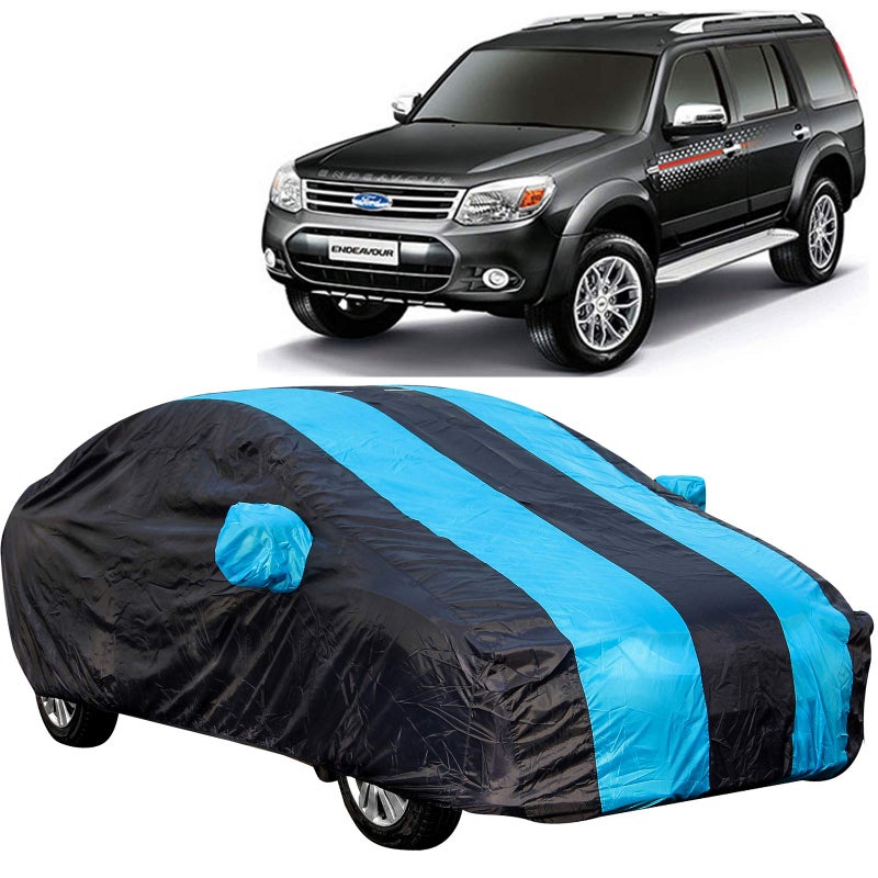 The Autostory 190 Taffeta Water Resistant Car Body Cover Compatible with Ford Endeavour (2009 to 2015) with Mirror Pockets (Teak/Navy Blue) - Image 5
