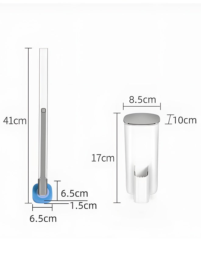 Toilet Bowl Cleaning Brush, Disposable Brush Head with 8 Refills Dissolving Wand Replacement Sponge, Soft Cleaner Brush for Bathroom Cleaning