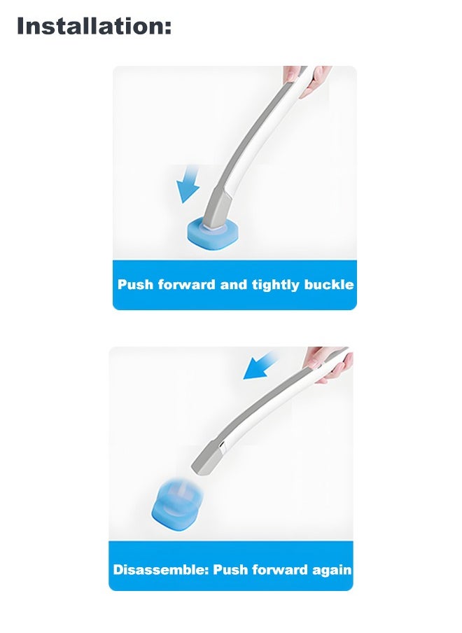 Toilet Bowl Cleaning Brush, Disposable Brush Head with 8 Refills Dissolving Wand Replacement Sponge, Soft Cleaner Brush for Bathroom Cleaning