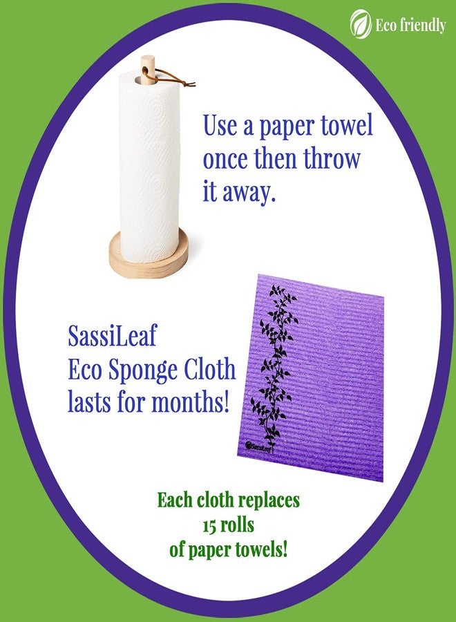 SassiLeaf Swedish Dishcloth Cellulose Sponge Cloth, Absorbent, Reusable, Eco-Friendly, Set of 8 - Image 5