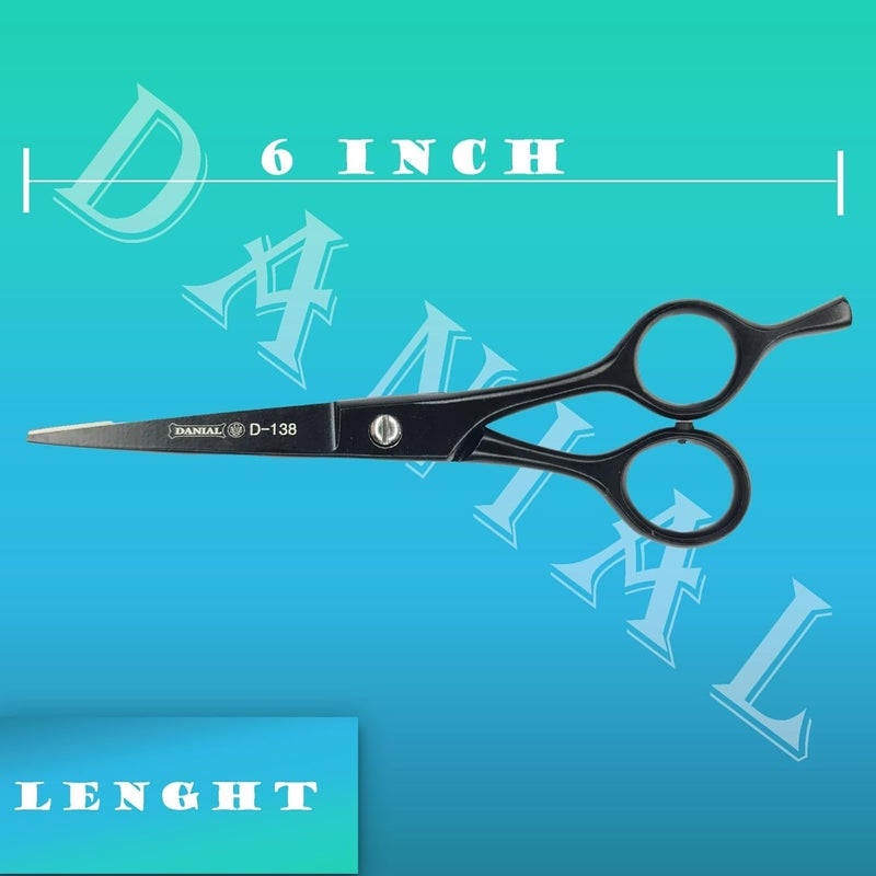 DANIAL Razor-Cut Barber Scissors - Premium Stainless Steel Hair Cutting Shears (6") - Image 4