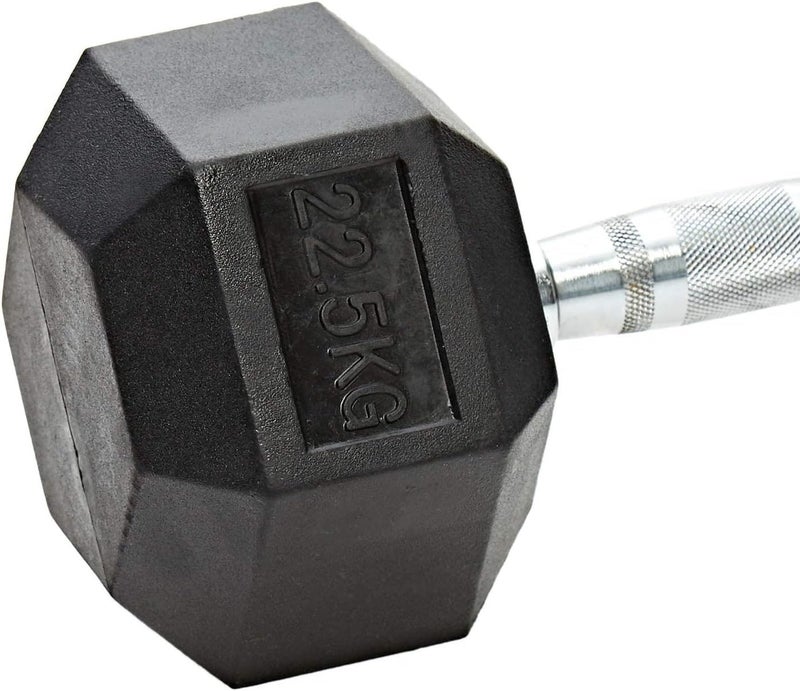 BODY SCULPTURE Hex Rubber Dumbbell 22.5kg - Image 2