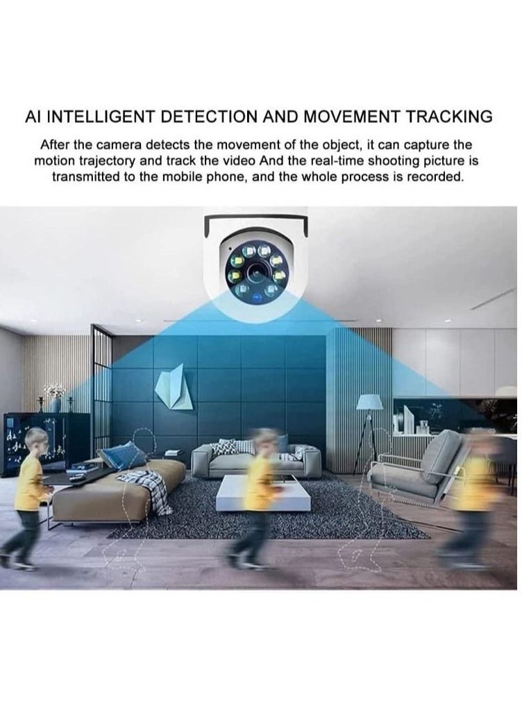 Generic AUTOSUR 2Pcs Light Bulb Security Camera 2.4GHz & 5G WiFi Outdoor, 1080P E27 Light Socket Security Camera, Indoor 360° Home Security Cameras, Full Color Day and Night, Smart Motion Detection  - Image 4