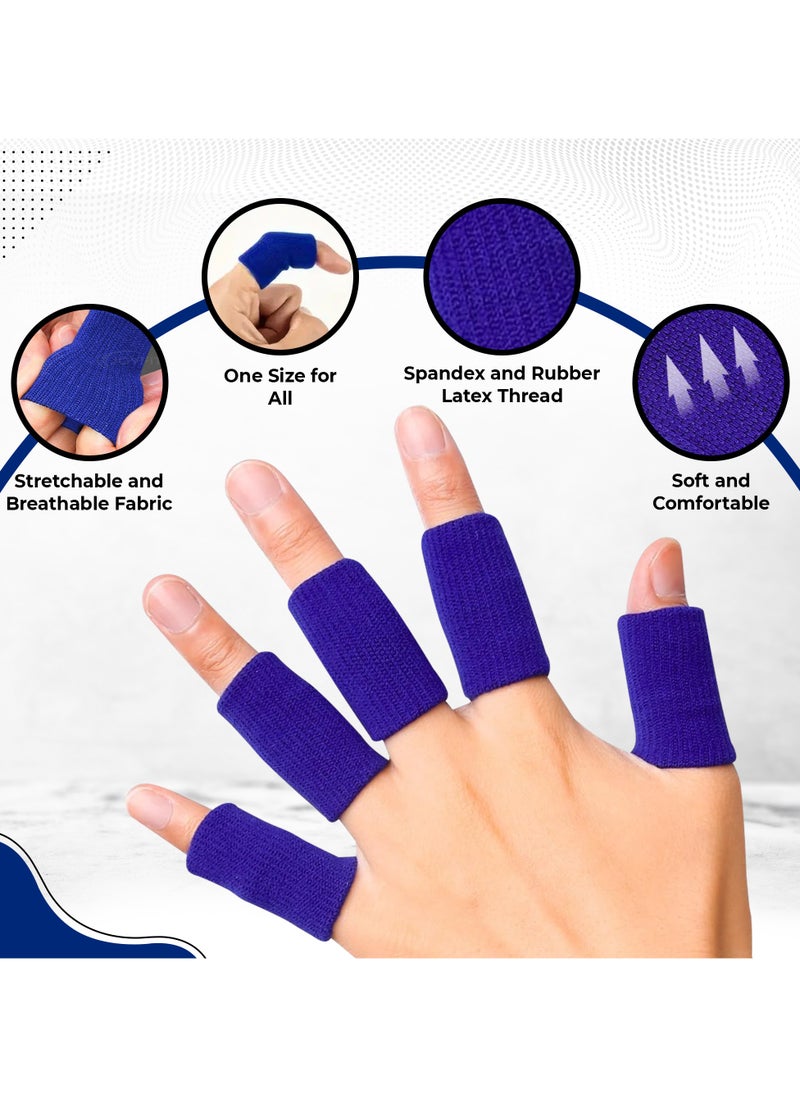 KM SPORTS KM SPORTS High Quaility Winter Finger Sleeve Basket Ball Finger Guard Support finger sleevers cricket fielding finger cover (BLUE)  - Image 3