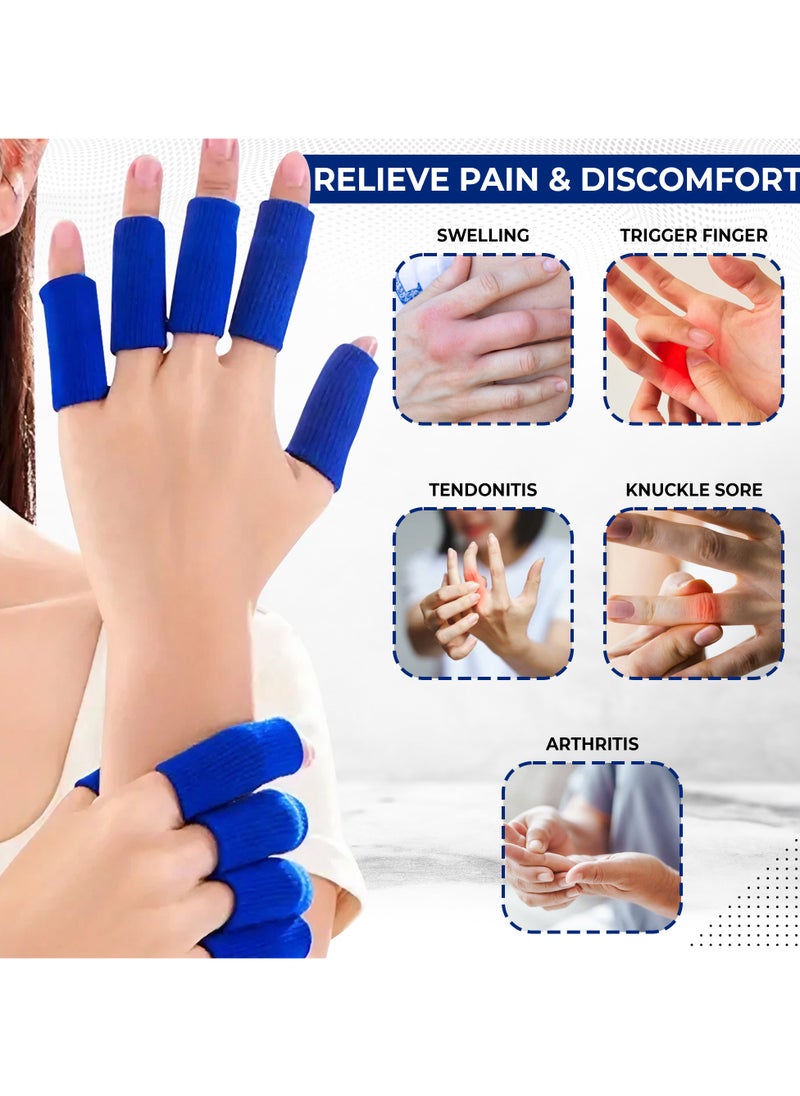 KM SPORTS KM SPORTS High Quaility Winter Finger Sleeve Basket Ball Finger Guard Support finger sleevers cricket fielding finger cover (BLUE)  - Image 5