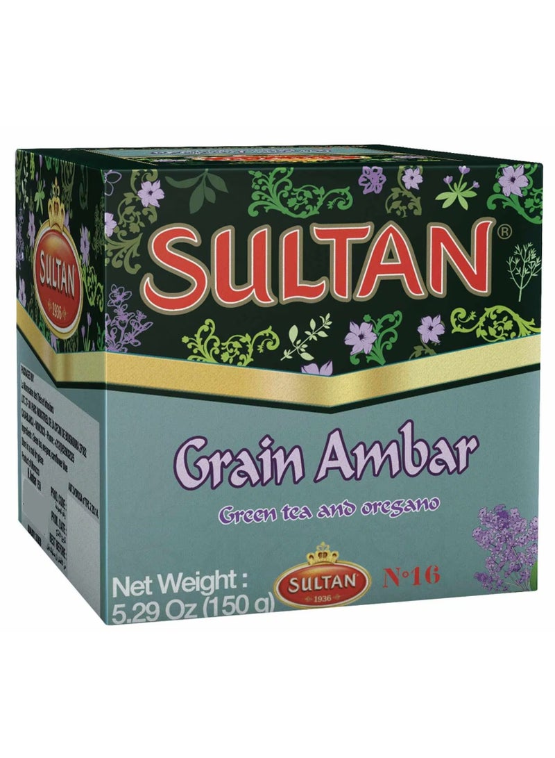 سلطان شاي أخضر عنبر مع أوريجانو 150 غرام - Image 1