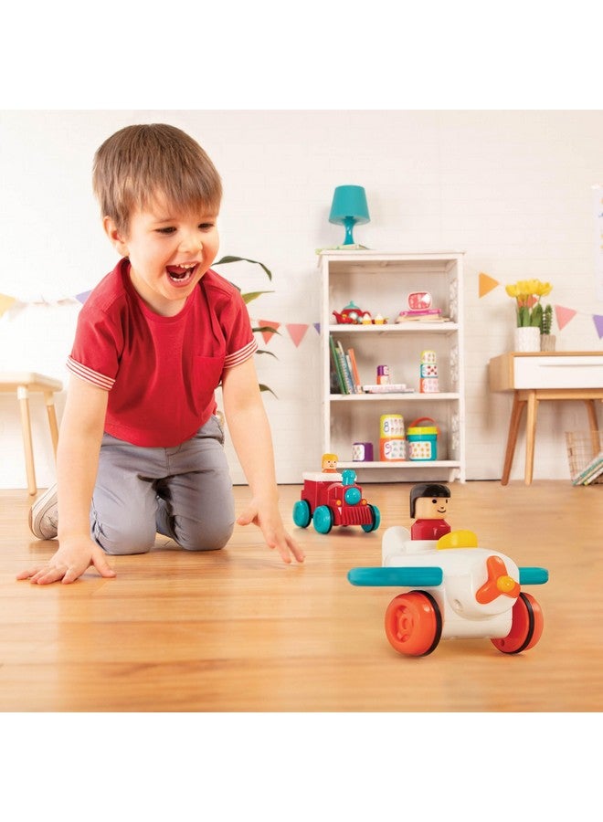 Battat - Wind-Up Vehicles - Pull-Back Cars - Toy Plane & Train Combo - Cause-And-Effect Toys - 18 Months + - Pump And Go Airplane + Pump And Go Train Engine - Image 2