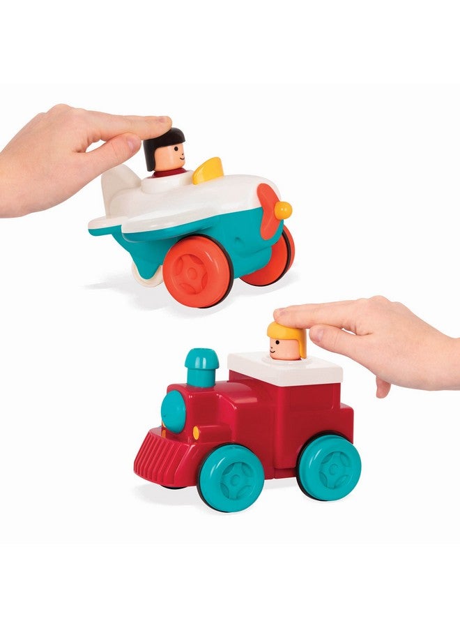 Battat - Wind-Up Vehicles - Pull-Back Cars - Toy Plane & Train Combo - Cause-And-Effect Toys - 18 Months + - Pump And Go Airplane + Pump And Go Train Engine - Image 4