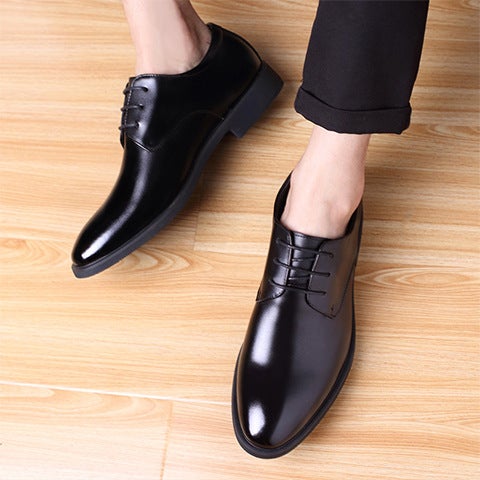 Mens Business Casual Leather Shoes for Office 866 [Black]] 
